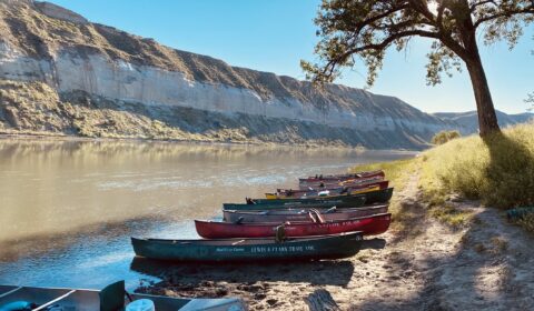 canoes on the Upper Missouri River