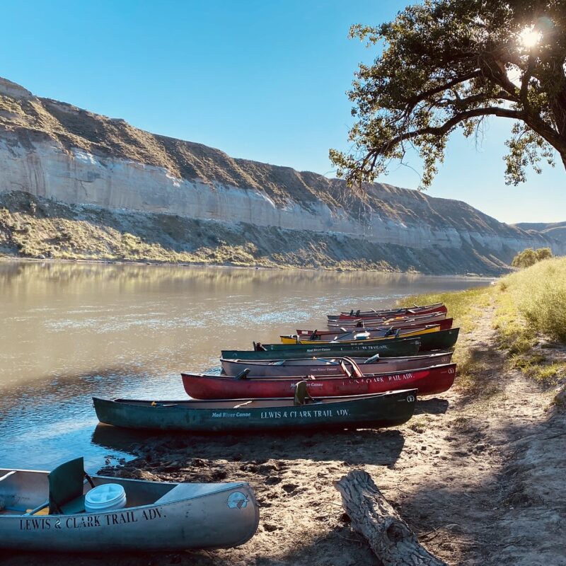 canoes on the Upper Missouri River