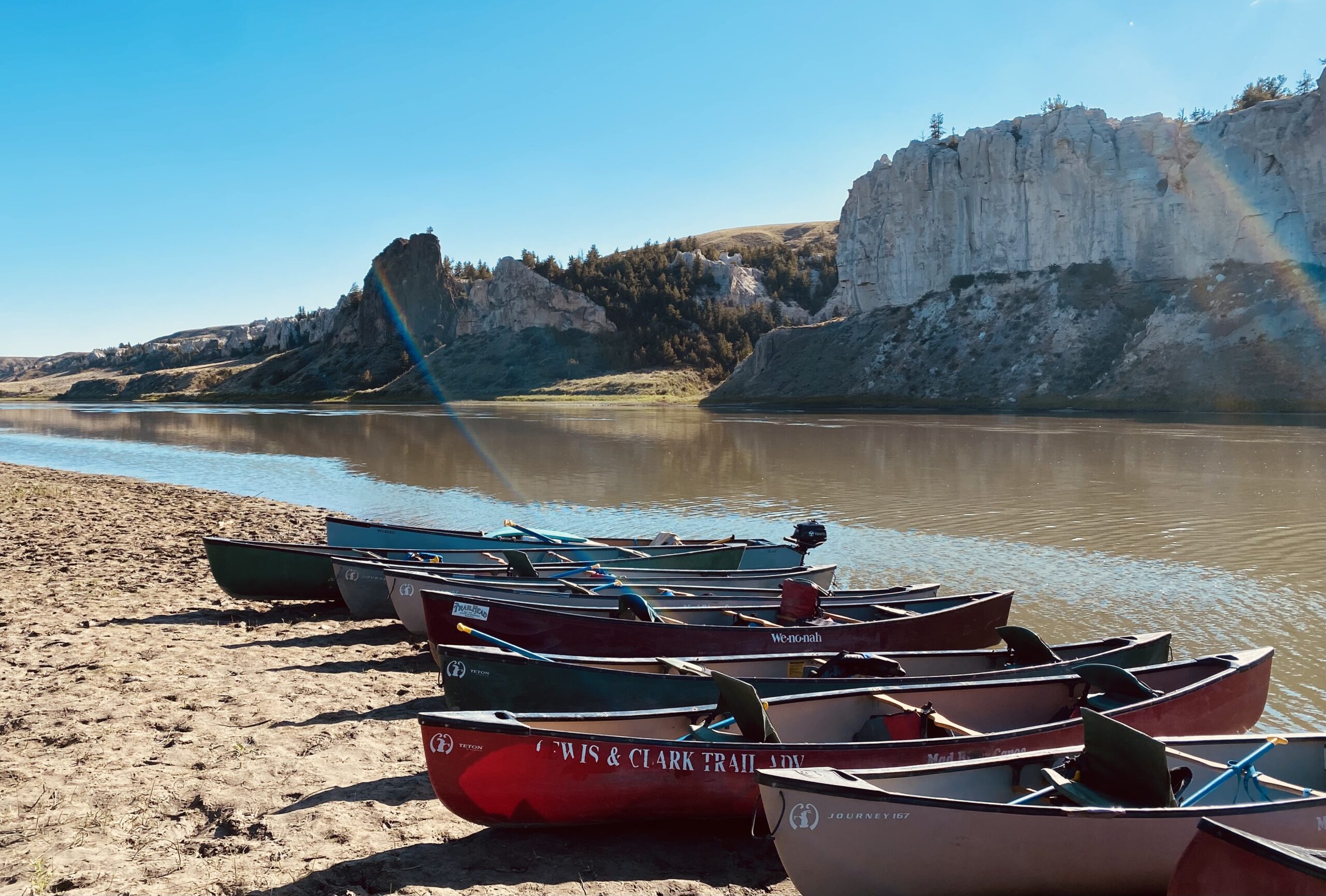 canoes on the Upper Missouri River