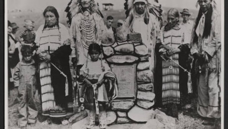 On July 4, 1942 a monument was dedicated to the Native Americans who fought and died at Whitestone Hill. This is thought to be the first monument in the United States dedicated to the honor of Indians who fought and died in a battle. North Dakota State Historical Society.