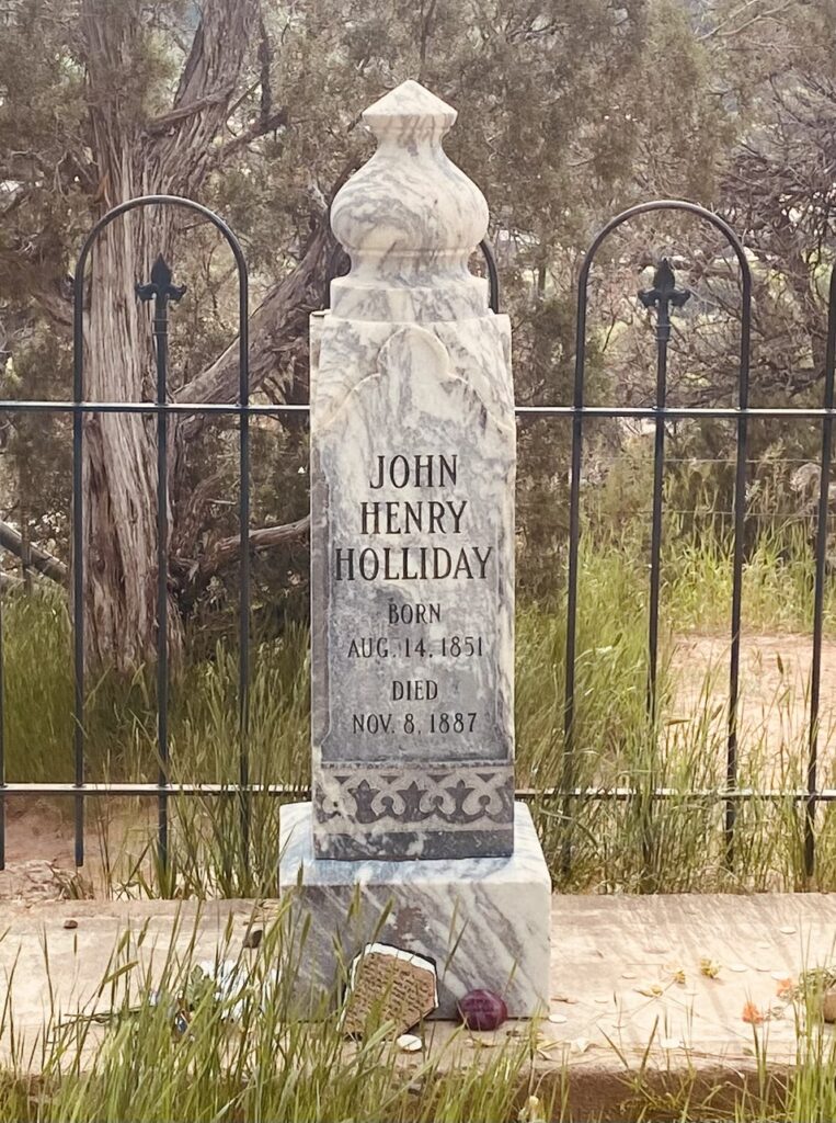 Gravestone of Doc Holliday in Linwood Cemetery in Glenwood Springs, Co. Holliday, a compatriot of lawman and card player Wyatt Earp, was immortalized by Val Kilmer in the film, Tombstone.