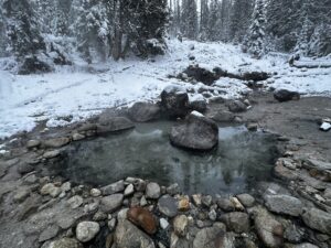 One of the Jerry Johnson Hot Springs in the Bitterroot Mountains west of Missoula, MT. (Photo by Clay Jenkinson)