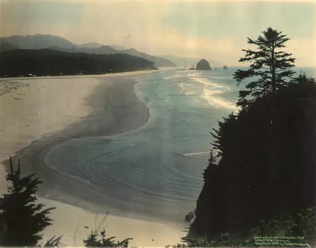Sacagawea first saw the Pacific Ocean not far from where this picture was taken. Left is what is now called Cannon Beach, where, in 1806, a whale had just washed ashore.
