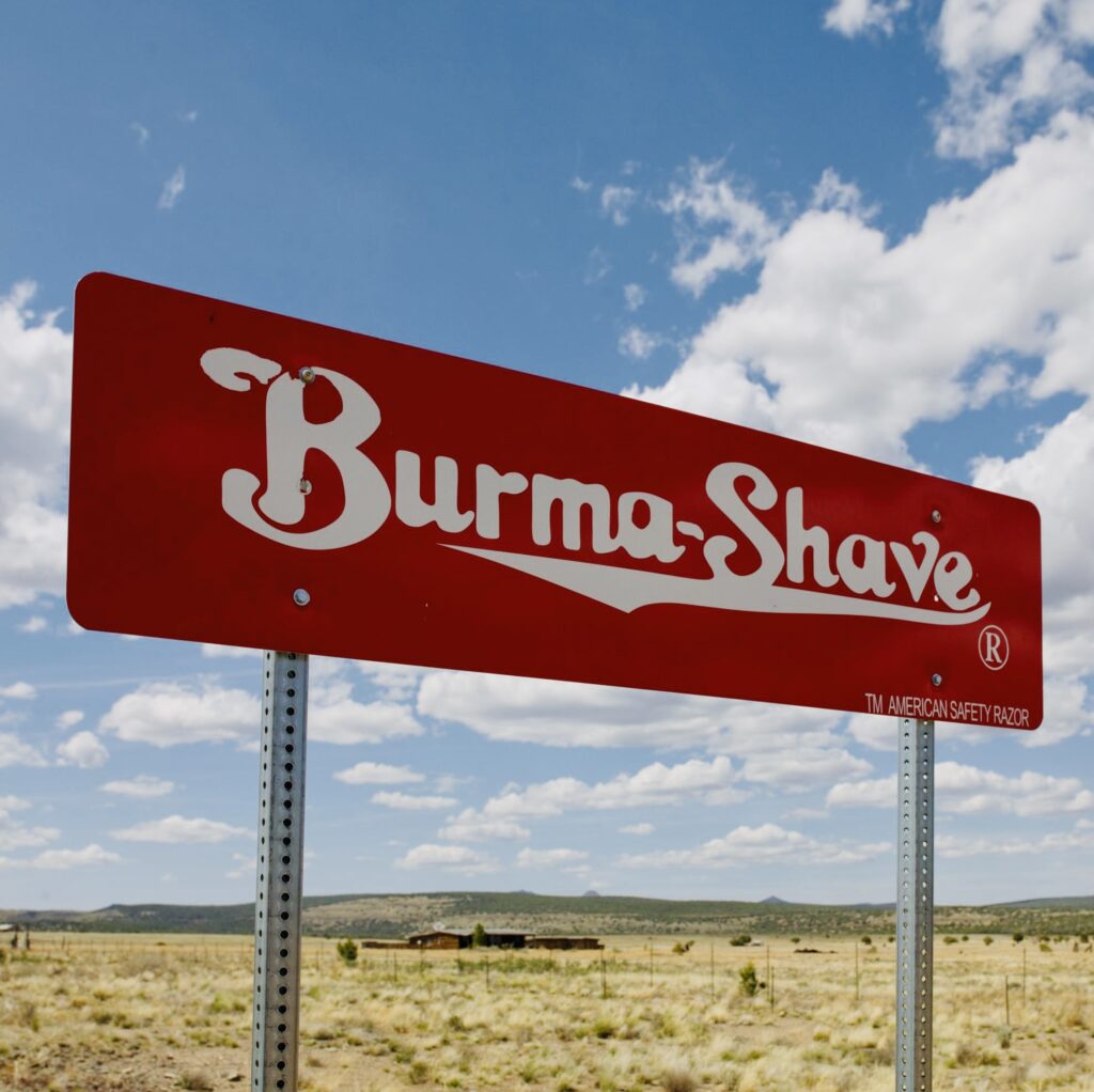 Burma-Shave road sign. (Photo LOC)