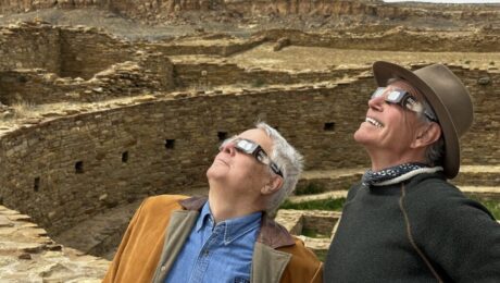Clay and Dennis view the April 8, 2024 eclipse at Chaco Canyon in NW New Mexico.