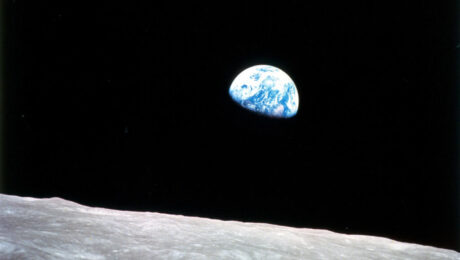 The famous “Earthrise,” photograph taken by Apollo VIII astronaut William Anders, December 24, 1968.