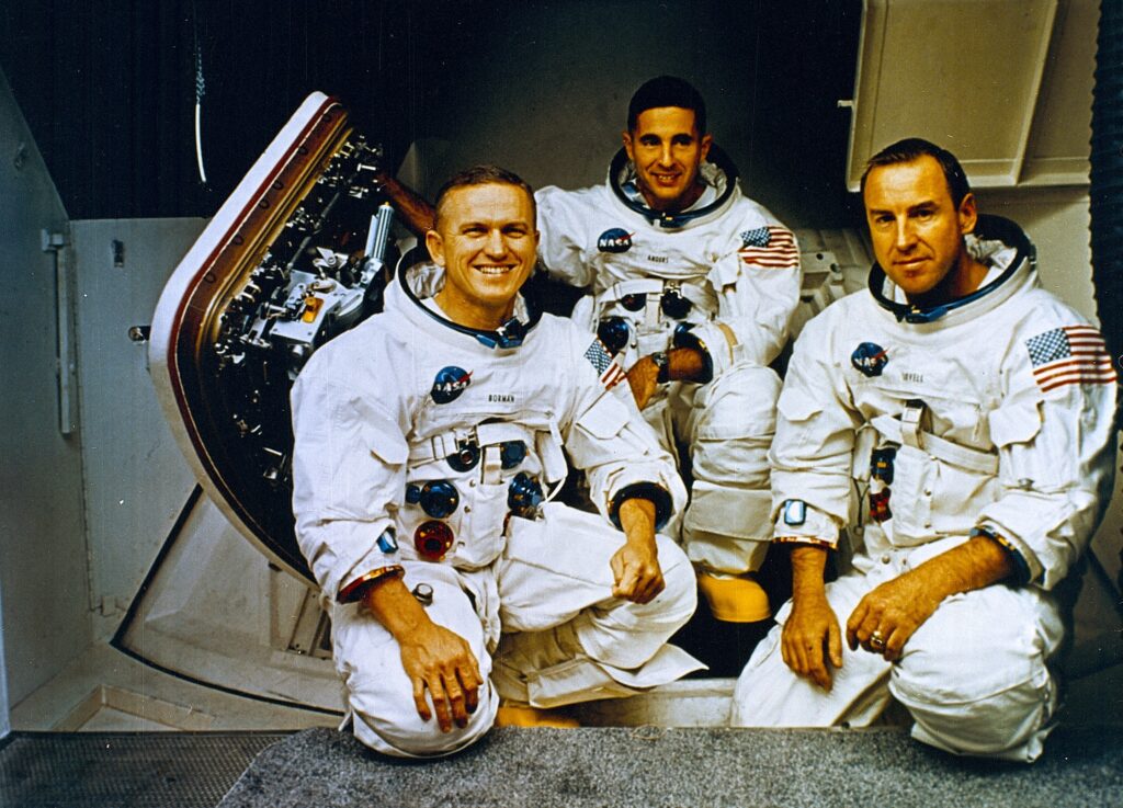 Apollo VIII astronauts Frank Borman, Bill Anders and Jim Lovell (left to right).