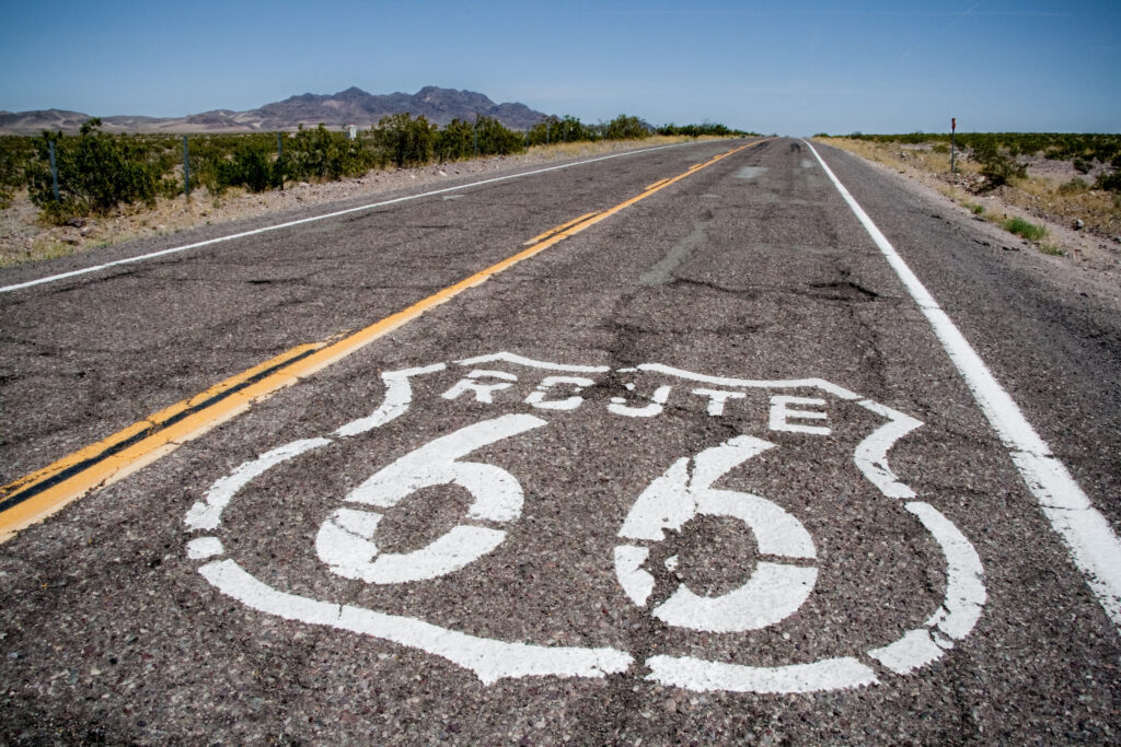 Route 66 road sign