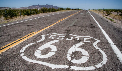 Route 66 road sign