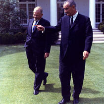 John Steinbeck and President Lyndon Johnson