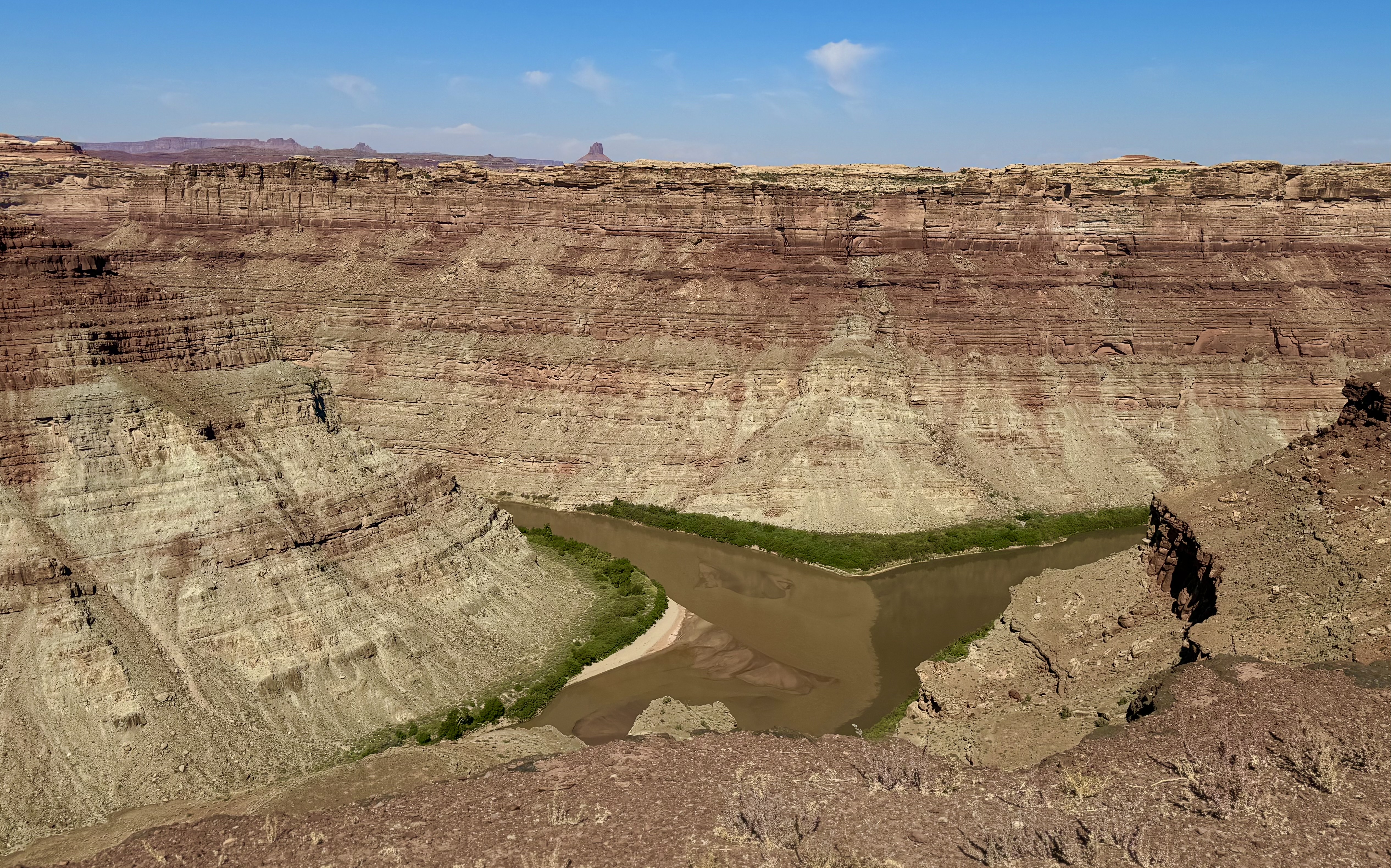 Confluence of Green and Colorado Rivers in Canyonlands National Park, Utah. 