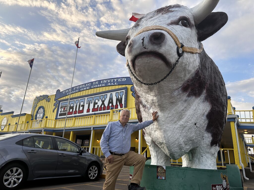 Clay at the legendary Big Texan Steak Ranch, Amarillo, TX