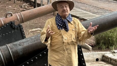 Clay Jenkinson, doing a historical presentation as Theodore Roosevelt in Santiago, Cuba. 2024