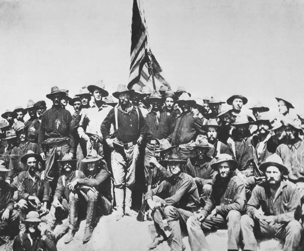 TR and his Rough Riders, Santiago, Cuba, 1899 (LOC)