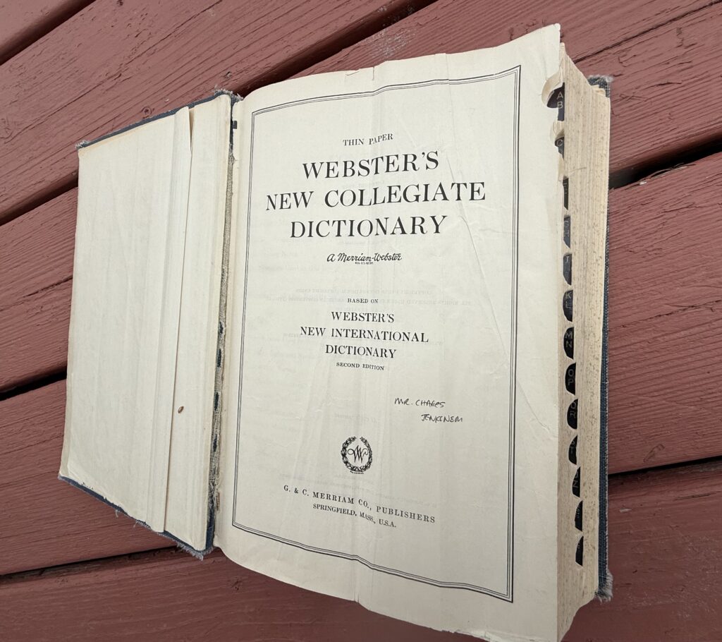 Webster Dictionary.