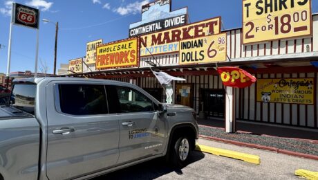 Off Interstate 40 (and old U.S. Route 66), at the Continental Divide in New Mexico.