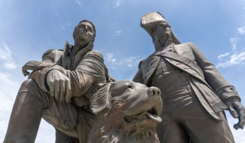 Lewis and Clark statue A statute of Lewis and Clark and the expedition's
