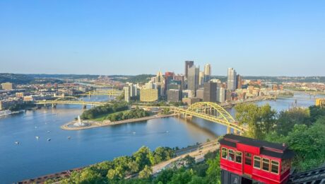 The confluence of the Allegheny, Monongahela and Ohio rivers at Pittsburg, Penn.