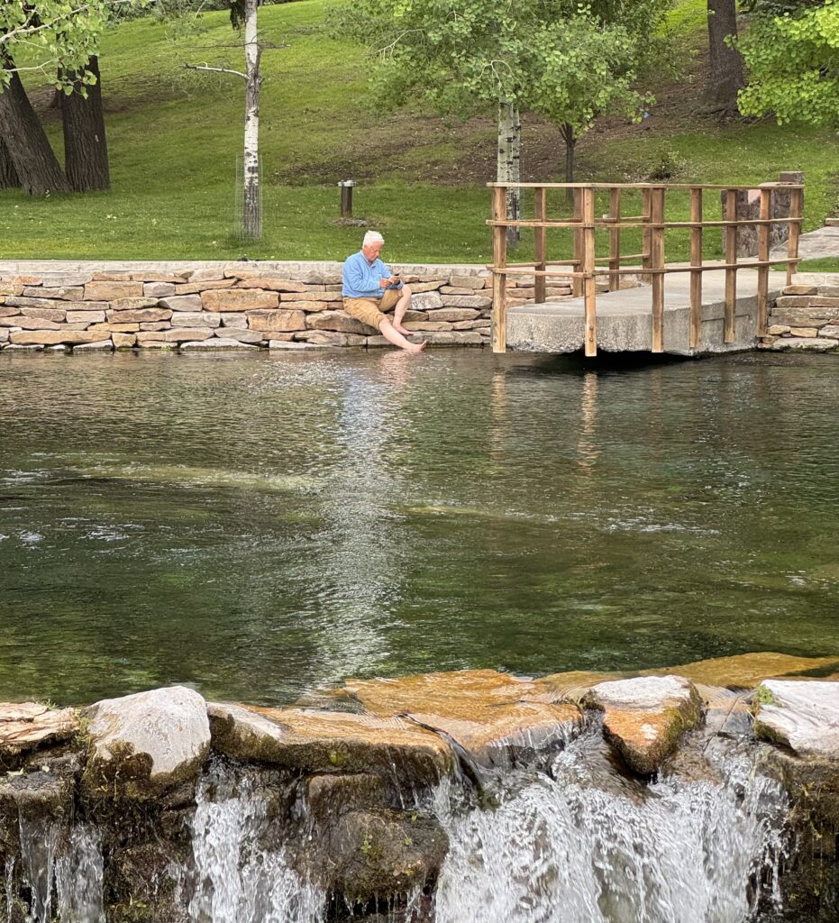 Clay cools his feet at Great Springs State Park.