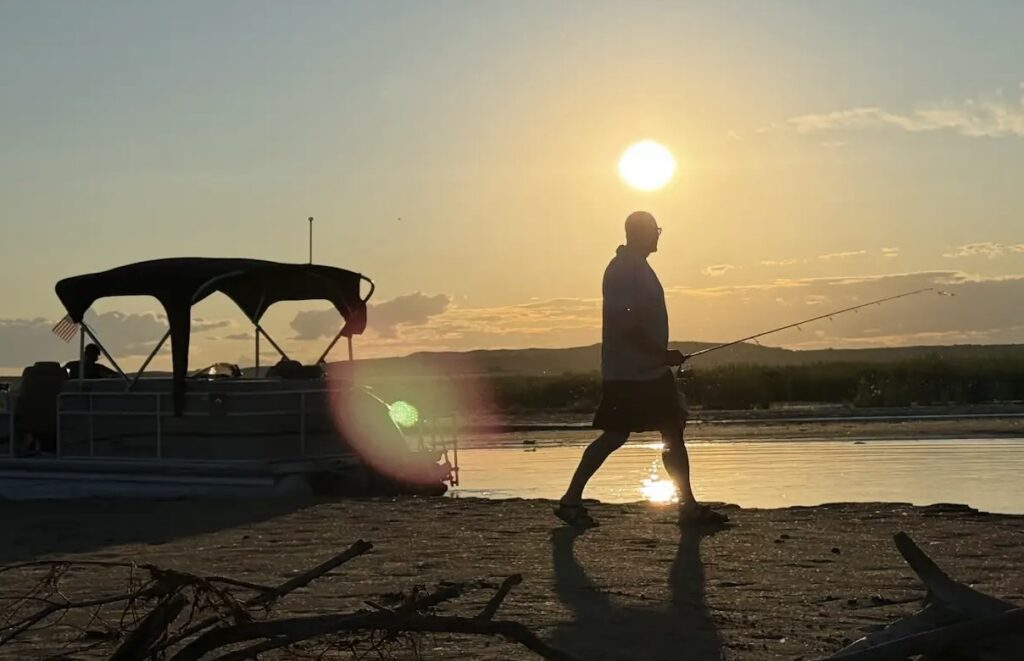 Brian heading off to fish. 