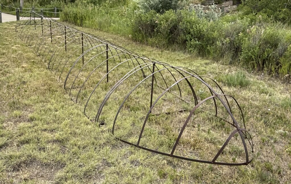 A replica of the frame of the iron boat that proved a great disappointment for the expedition. On display at the Lewis and Clark Interpretive Center in Great Falls, MT.