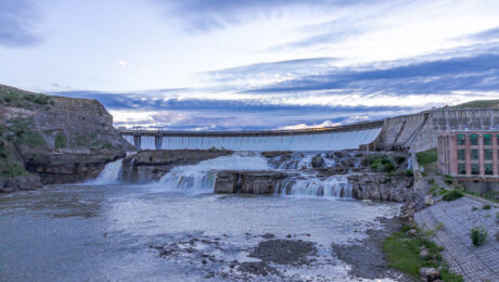 Ryan Dam, one of five hydroelectric dams on the Missouri River in Great Falls, Montana. (Photo Visit Great Falls)