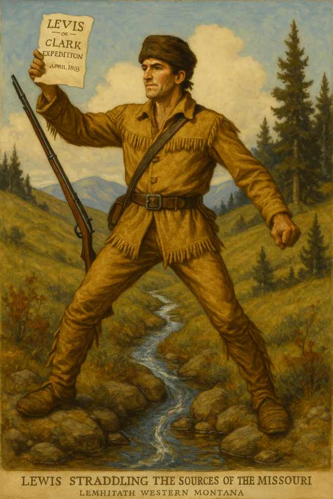 Meriwether Lewis at Lemhi Pass. (