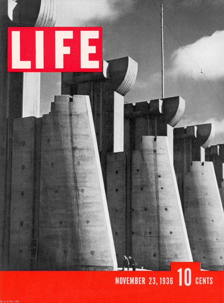 Life magazine's inaugural issue, published on November 23, 1936, featured a cover story on the Fort Peck Dam.