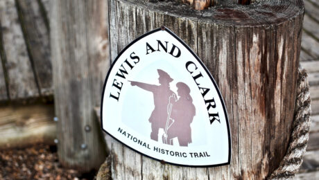 Lewis and Clark National Historic Trail marker.