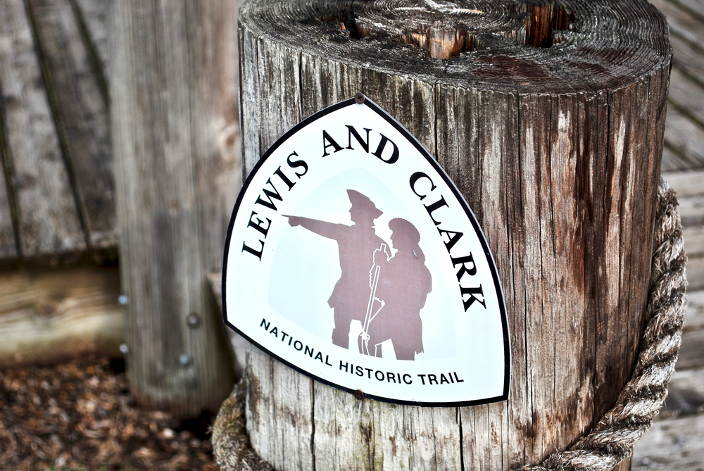 Lewis and Clark National Historic Trail marker.