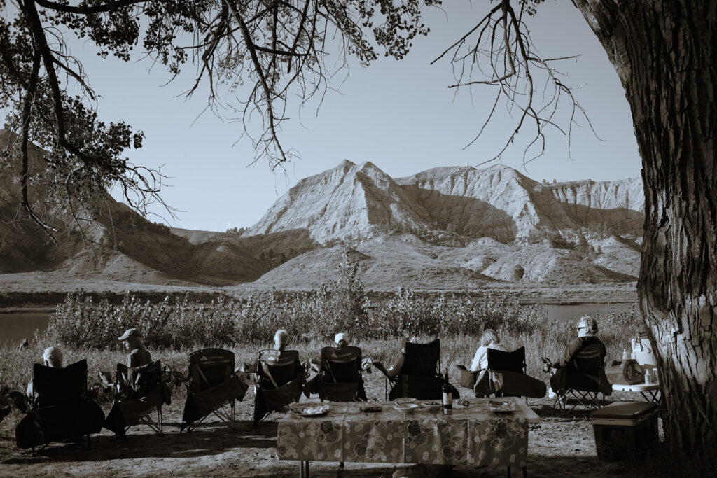 Clay and friends enjoy a late summer afternoon on a remote section of the Missouri River in central Montana. (Photo Bryan Hall)