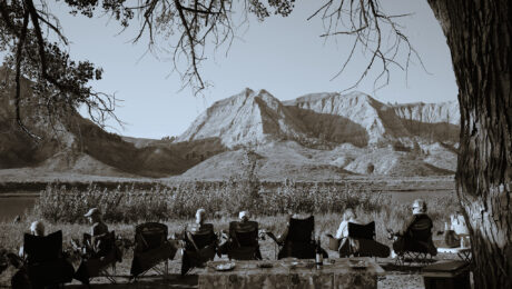 Clay and friends enjoy a late summer afternoon on a remote section of the Missouri River in central Montana. (Photo Bryan Hall)