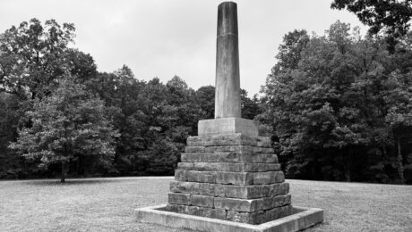 The Meriwether Lewis monument commemorates the gravesite of the co-captain of the Lewis and Clark Expedition along the Natchez Trace Parkway in Tennessee.