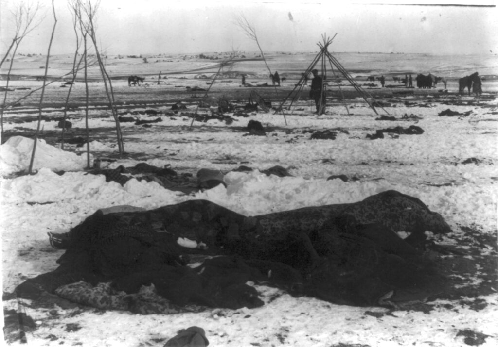 Approximately 250 Lakota men, women, elders, and children were killed on December 19, 1890, at Wounded Knee, Pine Ridge Indian Reservation, SD