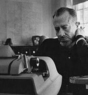 Author John Steinbeck at work.
