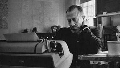 Author John Steinbeck at work.