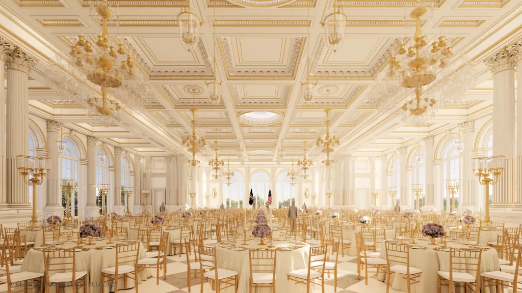 Proposed design for the new White House East Wing ballroom. (White House image)