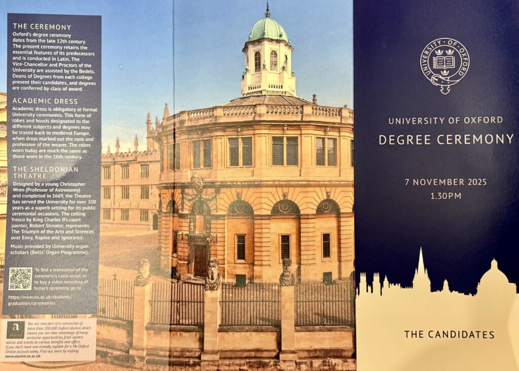Oxford University Graduation program.
