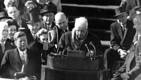 American poet Robert Frost received the Pulitzer Prize for Poetry four times. In 1961, at the age of 86, he recited his poem 