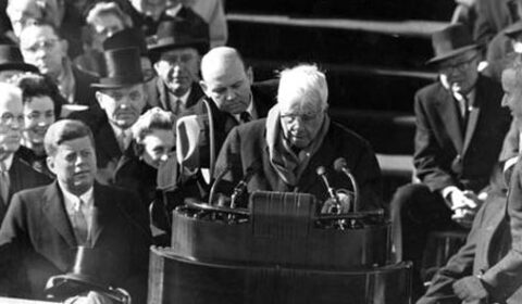 American poet Robert Frost received the Pulitzer Prize for Poetry four times. In 1961, at the age of 86, he recited his poem 