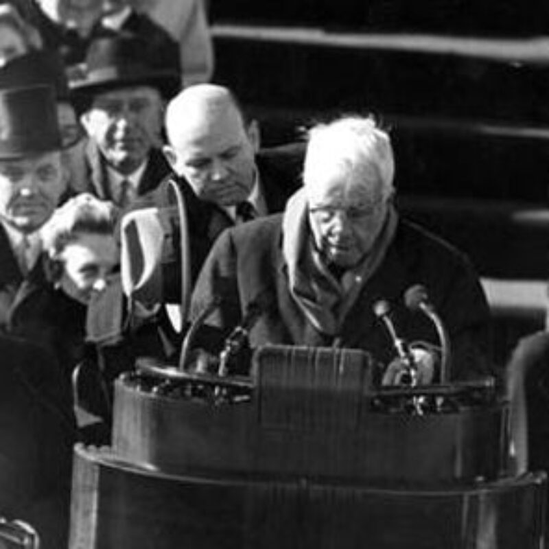 American poet Robert Frost received the Pulitzer Prize for Poetry four times. In 1961, at the age of 86, he recited his poem 