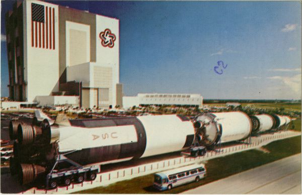 Saturn V rocket on display at the Kennedy Space Center, circa 1982. (NASA)