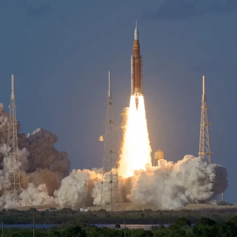 webp Liftoff of the SLS rocket carrying NASA's Artemis II mission to the moon. April 1, 2026.