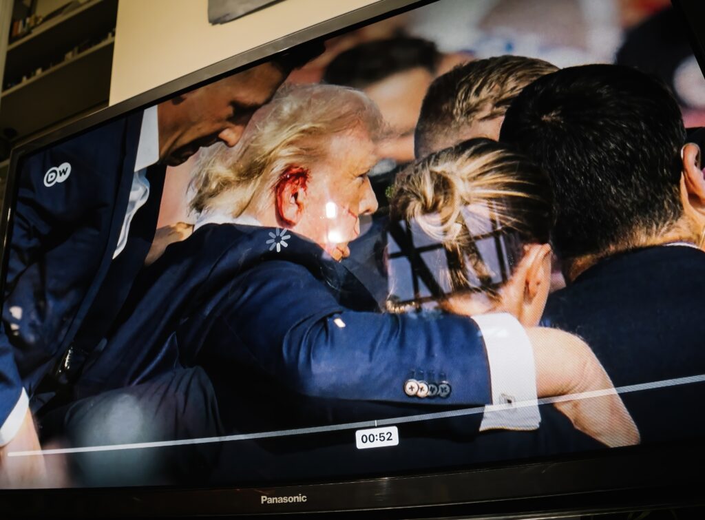 Image from Butler, Pennsylvania, assassination attempt ,July 13, 2024.
