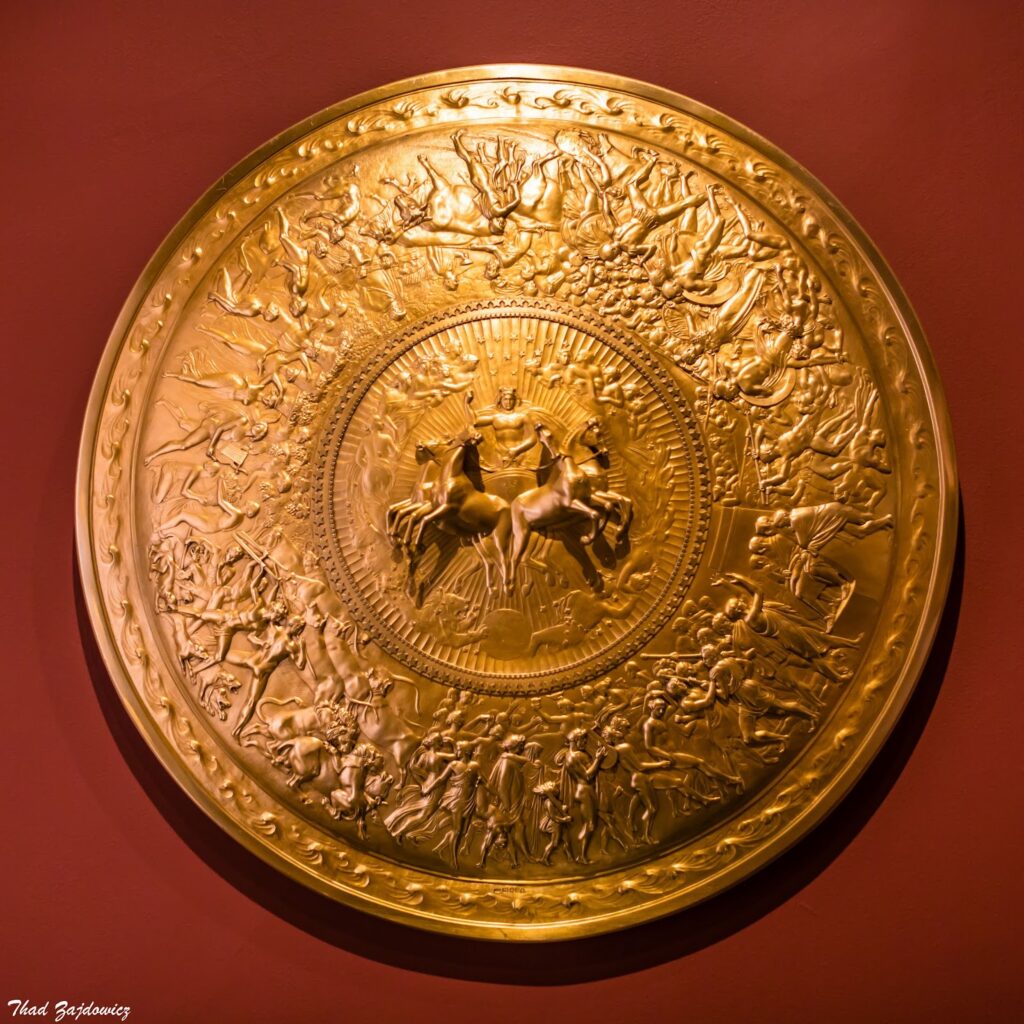 Robert Flaxman’s bronze sculpture of the Shield of Achilles,