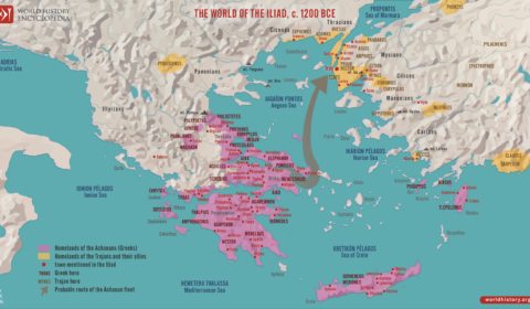 Map of the World of the Iliad, c. 1200 BCE.