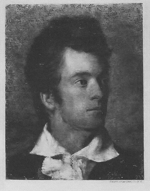 Self portrait of the American artist George Catlin at age 28.