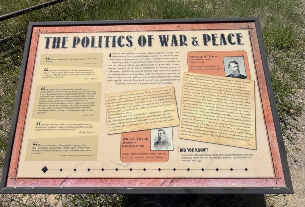 Signage at Milk Creek battle site.