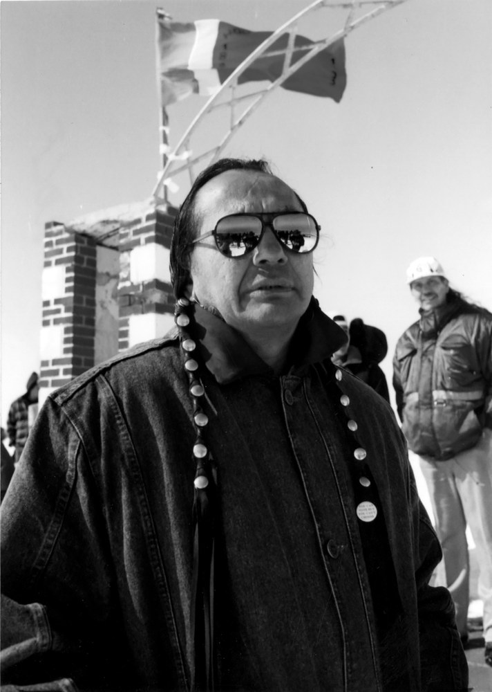Russel Means, an Oglala Lakota activist, actor, and author, was a leader of the American Indian Movement (AIM).