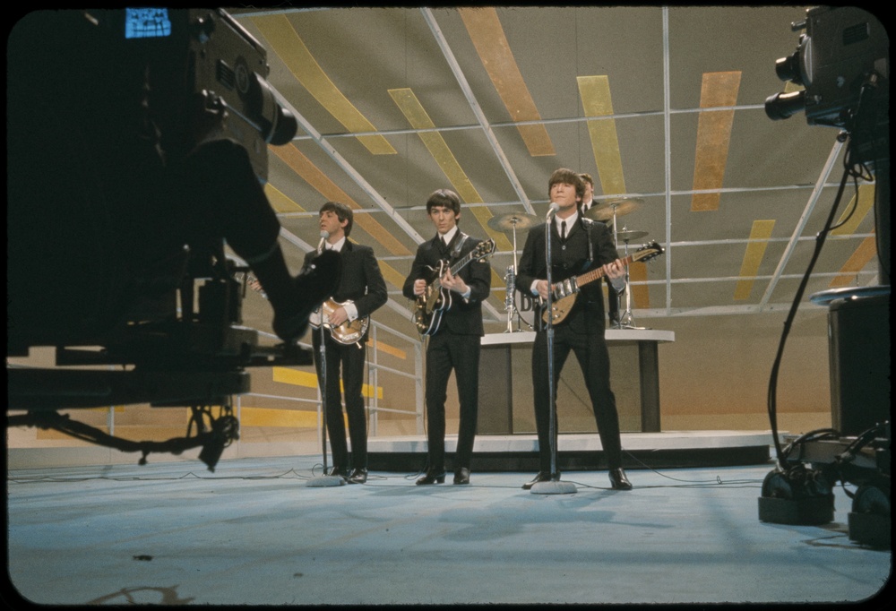 The Beatles perform on The Ed Sullivan Show in 1964. (